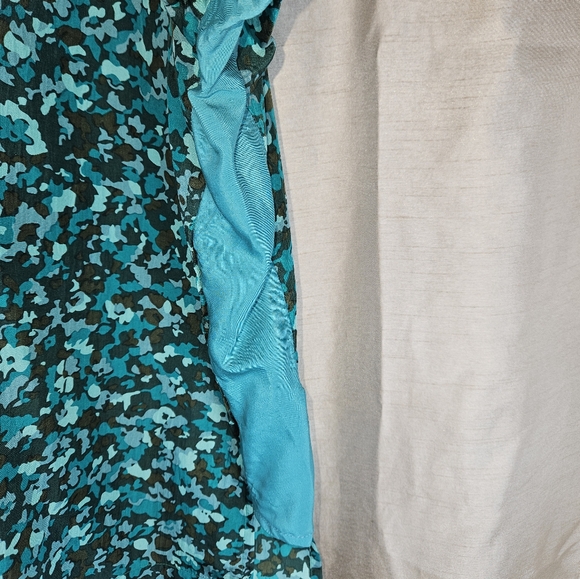 Vintage Nicole Summers green floral silk blouse top Womens XLarge - Picture 8 of 9